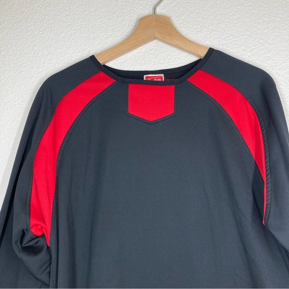 RAWLINGS Long Sleeve Sweatshirt Pullover Black/Red Mens Small - Picture 4 of 14